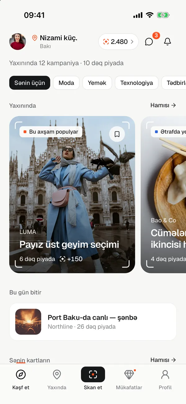 AdsPog home screen: campaigns nearby