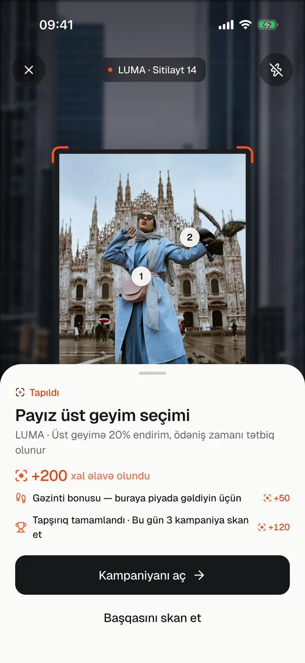 AdsPog scan result: ad recognised, +200 points